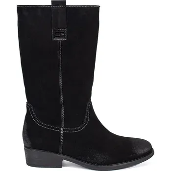 Dámské kozačky Černé dámské kožené kozačky typu kovbojky na podpatku Sergio Leone, podpatek 3,5 cm KZ287-S-B Velikost: 39