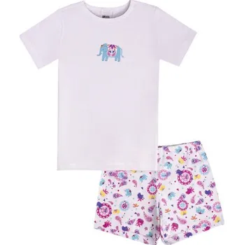 Pánské pyžamo Pleas Dětské pyžamo krátké bílá 098 (165408-100-098)