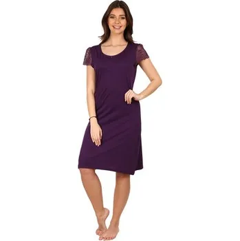 Dámská noční košile Pleas Dámská noční košilka s krajkou vínová S (178434-502-038)