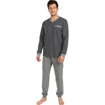 Pánské pyžamo Pleas Pánské pyžamo dlouhé smaragdová zeleň M (180811-713-050)