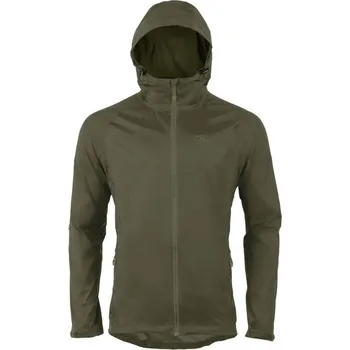 Pánská větrovka HIGHLANDER Bunda STOW & GO voděodolná s kapucí skladná ZELENÁ XL ZELENÁ - OLIV