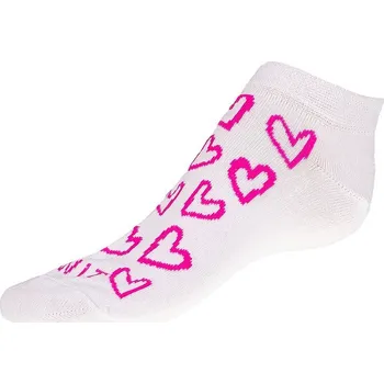 Dámské ponožky Ponožky nízké Srdíčka růžová Růžová,Bílá BX1001044 - 35-38