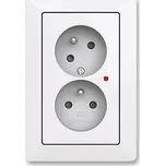 Zásuvka 230 V dvojnásobná ABB Zoni přepěťová ochrana bílá