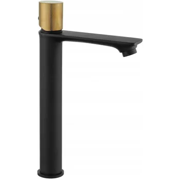Vodovodní baterie Mexen Royo One vysoká umyvadlová baterie, černá/zlatá - 72211-75 Umyvadlové baterie