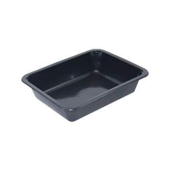 Jednorázové nádobí Gastro obaly Zatavovací miska PP černá 1-dílná 227x178x50mm (min. počet 500ks)