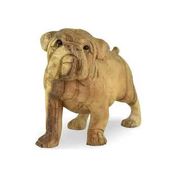 Dřevěná soška Bulldog 18 cm - varianta C