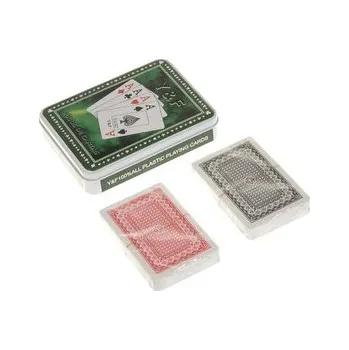 Hra na zahradu Karty do gry 2 talie w metalowym pudełku