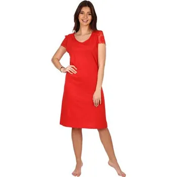 Dámské noční prádlo Pleas Dámská noční košilka s krajkou červená XL (178434-500-044)