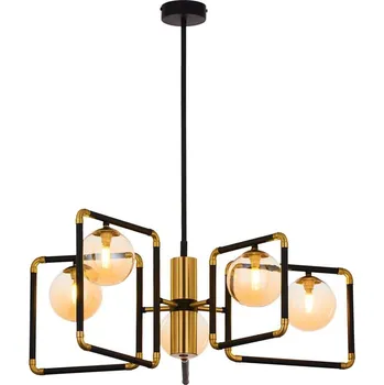 Jupiter 1984 - Lustr na tyči IBRA 5xG9/10W/230V černá/zlatá/béžová