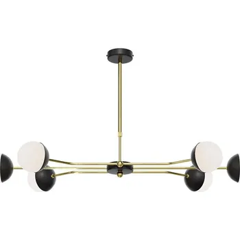 Jupiter 1981 - Lustr na tyči TRENTO 6xG9/10W/230V černá/zlatá