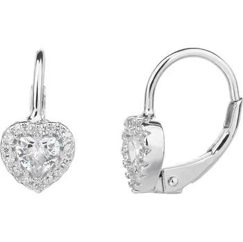Náušnice Bealio BEALIO Stříbrné náušnice SRDCE bílé 03-09568-3125