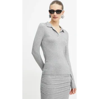 Pánské tričko Tričko s dlouhým rukávem Pinko šedá barva, 104452.A2B4 90X, vel. M