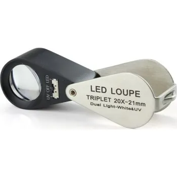 Lupa Skládací lupa 20x s LED osvětlením a UV osvětlením - EUROMEX Holland - PB.5033-LUV