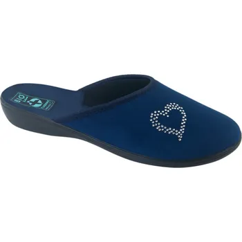 Dámská obuv Dámské pantofle přezůvky ADANEX DIANA 29254 tmavomodré se srdíčkem plná špička velikost: 39