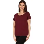 Pleas Dámské tričko s krátkým rukávem vínová XL (179745-502-044)