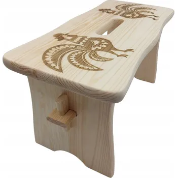 Stolička Stolička Malá Nízká Horalská Dřevěná Ryčka Folklórní Kohouti