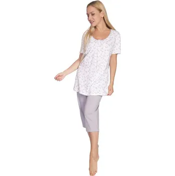 Pánské pyžamo Pleas Dámské pyžamo krátké s 3/4 nohavicemi šedá 2XL (167229-200-046)