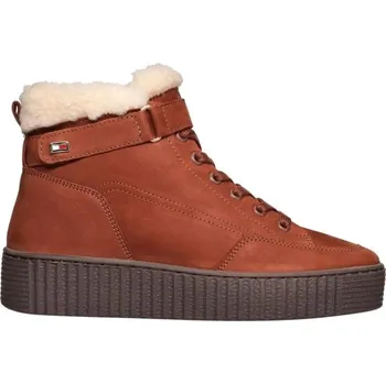 Dámská zimní obuv Dámská kotníková obuv Tommy Hilfiger FAUX FUR NUBUCK LOW LACE-UP 36 Hnědá, Béžová