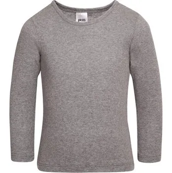 Dívčí oblečení Pleas Dětské tričko s dlouhým rukávem antracit melé 092 (179446-208-092)