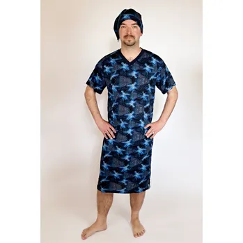 Pánská noční košile Pánská noční košile Rozárka P30 počítač modrá Barva: Modrá, Velikost: XXL