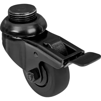Pojezdové kolečko Walteco Kolečko pro tvrdé podlahy, průměr 50mm, otočné, závit 3/4", RT-59, brzda, nosnost 50 kg, černé