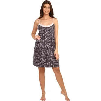 Dámské noční prádlo Pleas Dámská noční košile se špagetovými ramínky grafit XL (177474-207-044)