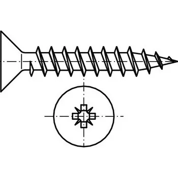 Vrut Vrut celý závit se zápustnou hlavou a křížovou drážkou čsn 1824 4x 30 zinek bílý