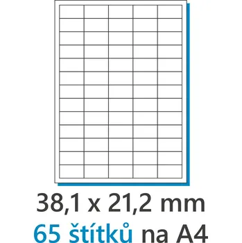 Samolepící etiketa Etiketa 38,1x21,2mm/100ks bílá, Labels 1/65