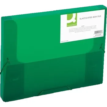 Q-Connect Box na spisy Q-C A4 s gumič, transp. zelená 2,5cm 510.2231