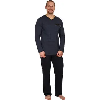 Pánské pyžamo Pleas Pánské pyžamo dlouhé modrá M (178718-800-050)