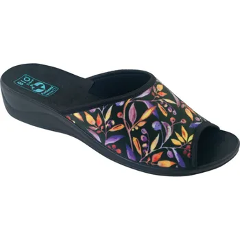 Dámská obuv Dámské pantofle přezůvky ADANEX Silvia 29189 s barevnými lístečky otevřená špička velikost: 39