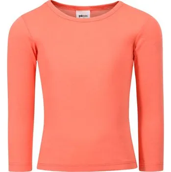 Pleas Dětské tričko s dlouhým rukávem korálová červená 098 (179445-517-098)