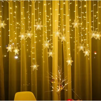 Vánoce smartLED LED vánoční závěs sněhové vločky 3,5m, LED, 8 funkcí, Teplá bílá