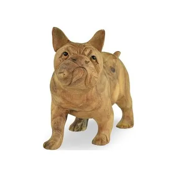 Dřevěná soška Bulldog 18 cm - varianta D
