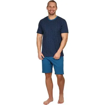Pleas Pánské pyžamo krátké modrošedá S (178719-808-048)