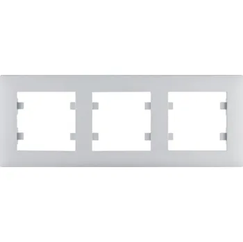 Hager Rámeček, Lumina intense, stříbrná mat Orientace: Vodorovný, Rozměry: 3-násobný