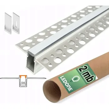 LED páska Sada ÚZKÝ hliníkový PROFIL pro LED pásky do sádrokartonu GK KRYT 2m