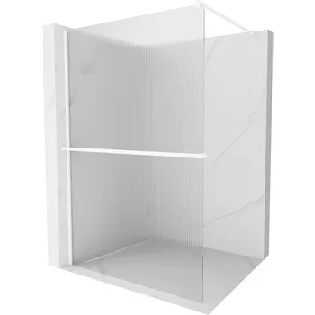 Mexen Kioto+ sprchová stěna s policí Walk-in 90 x 200 cm, pruhy, bílá - 800-090-121-20-09 Sprchové stěny