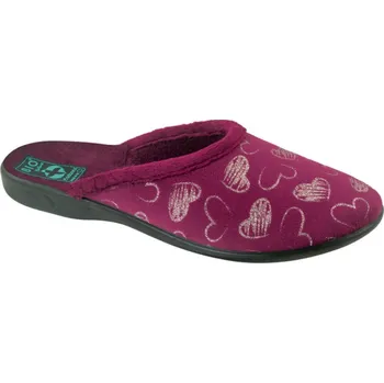 Dámská obuv Dámské bačkory papuče ADANEX SARA 28306 vínové se zlatými srdíčky s uzavřenou špičkou velikost: 39