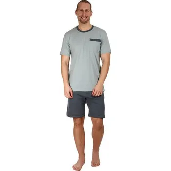 Pánské pyžamo Pleas Pánské pyžamo krátké modrozelená M (179785-817-050)