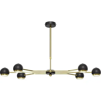 Jupiter 1979 - Lustr na tyči TIANA 6xGU10/10W/230V černá/zlatá