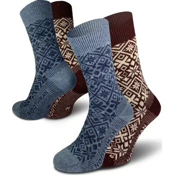 Pánské ponožky Northman Fauske merino 2-pack mix barev-jeans L (42-44)