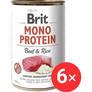 Krmivo pro psa Brit Mono Protein Beef & Rice 6 × 400 g