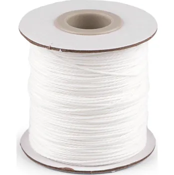 Šňůrka nylonová kroucená Ø1 mm k tvoření a výrobě šperků, barva 1 bílá