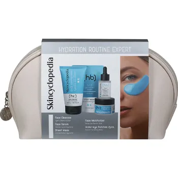 Pleťový krém Skincyclopedia Hydratation Routine Expert Kosmetická sada Hydratační expert s kyselinou hyaluronovou 5 ks + kosmetická taštička