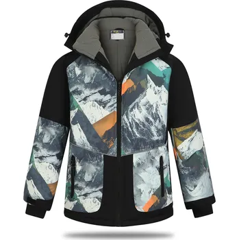 Chlapecká bunda Chlapecká zimní bunda - KUGO PB5881, černá / hory Barva: Černá, Velikost: 110