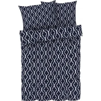 Povlečení KSTL Ložní povlečení z mikrovláknitého saténu, 200 x 220 cm, 70 x 90 cm, tmavě modrá 070861