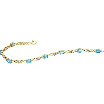 Náramek Náramek ze žlutého zlata s diamanty a topazy - 18 cm - ryzost 585 - 110.402