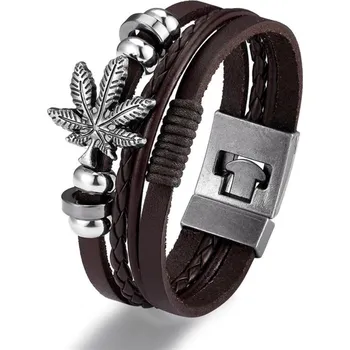 Náramek Woodrow Náramek Marihuana Weed list * eko kůže 2552