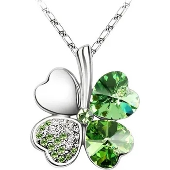 Růženec Woodrow Přívěsek se symbolem - Čtyřlístek štěstí Crystal * amulet